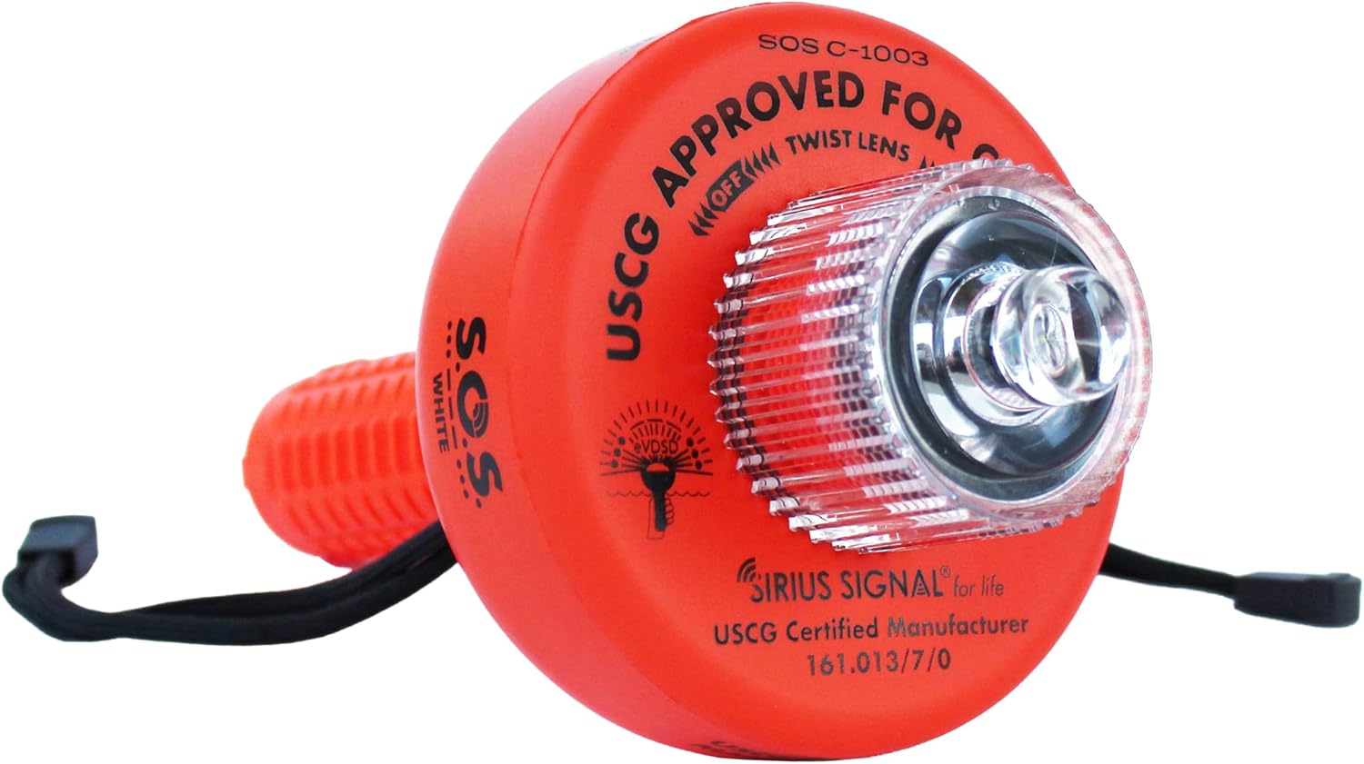 Sirius Signal C-1003 SOS LED Distress Signal - Electronic Flare Replacement, USCG Approved, Includes Daytime Flag & Whistle